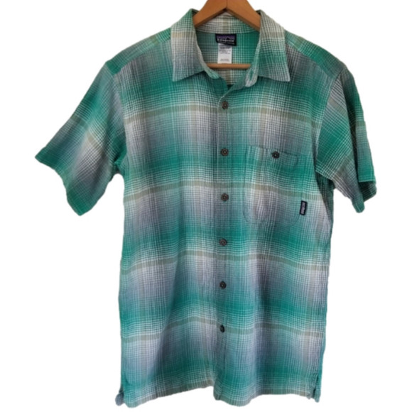 Patagonia Plaid Organic Cotton Collared Button Down Shirt Size Small - Picture 1 of 6